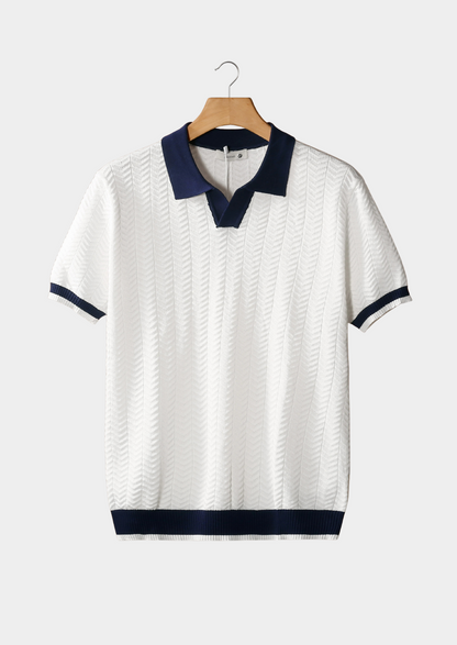 NOBA CONTRAST TEXTURED POLO